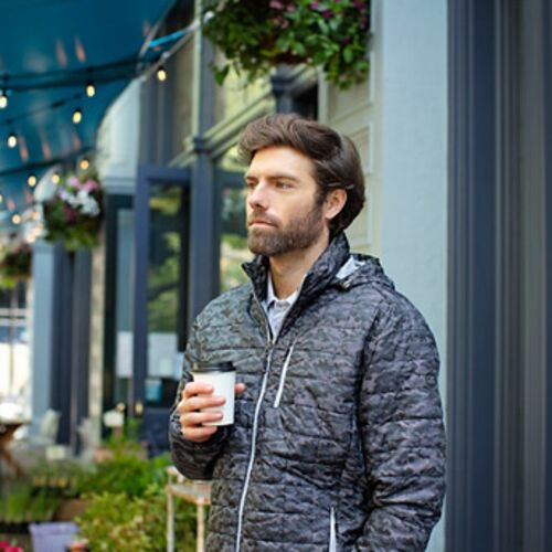 Cutter & Buck Rainier PrimaLoft Mens Eco Insulated Full Zip Printed Puffer Jacket Thumbnail