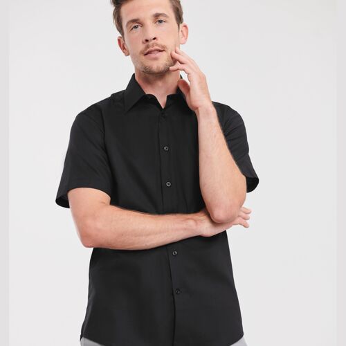 Russell Athletic Collection Short Sleeve Tailored Oxford Shirt Thumbnail