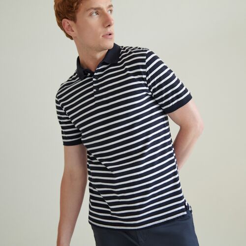 Front Row Striped Jersey Polo Shirt Thumbnail