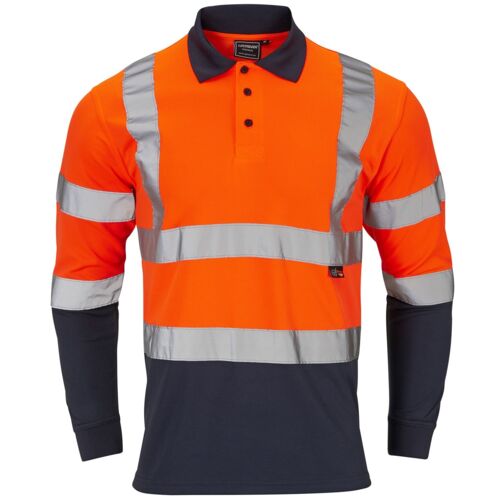 Hi Vis Two Tone Long Sleeve Polo Shirt Thumbnail
