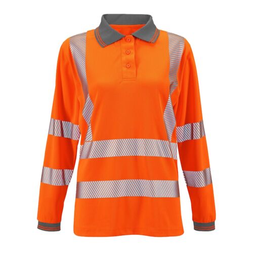 Ladies Hi Vis Orange Jaya Birds Eye Polo Thumbnail