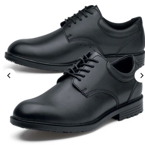 20321 - Cambridge III Slip Resistant Black Leather Men Shoe Thumbnail