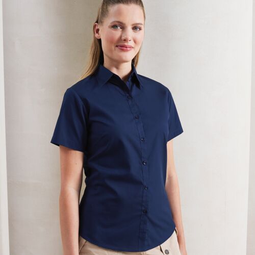 Premier Ladies Short Sleeve Poplin Blouse Thumbnail